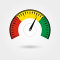 Speedometer icon set. Gauge and rpm meter logo. Vector illustration. Royalty Free Stock Photo